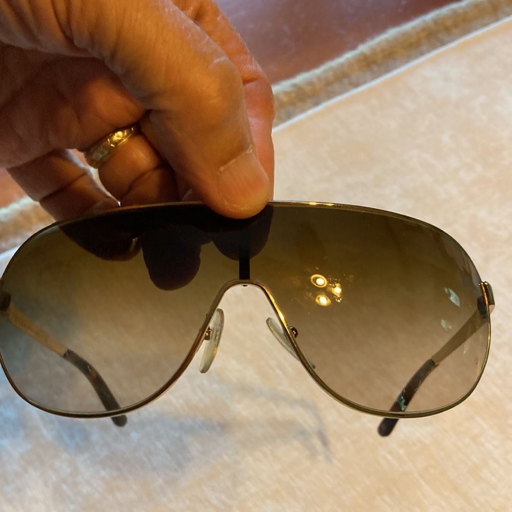 Prada Gold and Blackish Brown Aviator Sunglasses - Picture 8 of 15